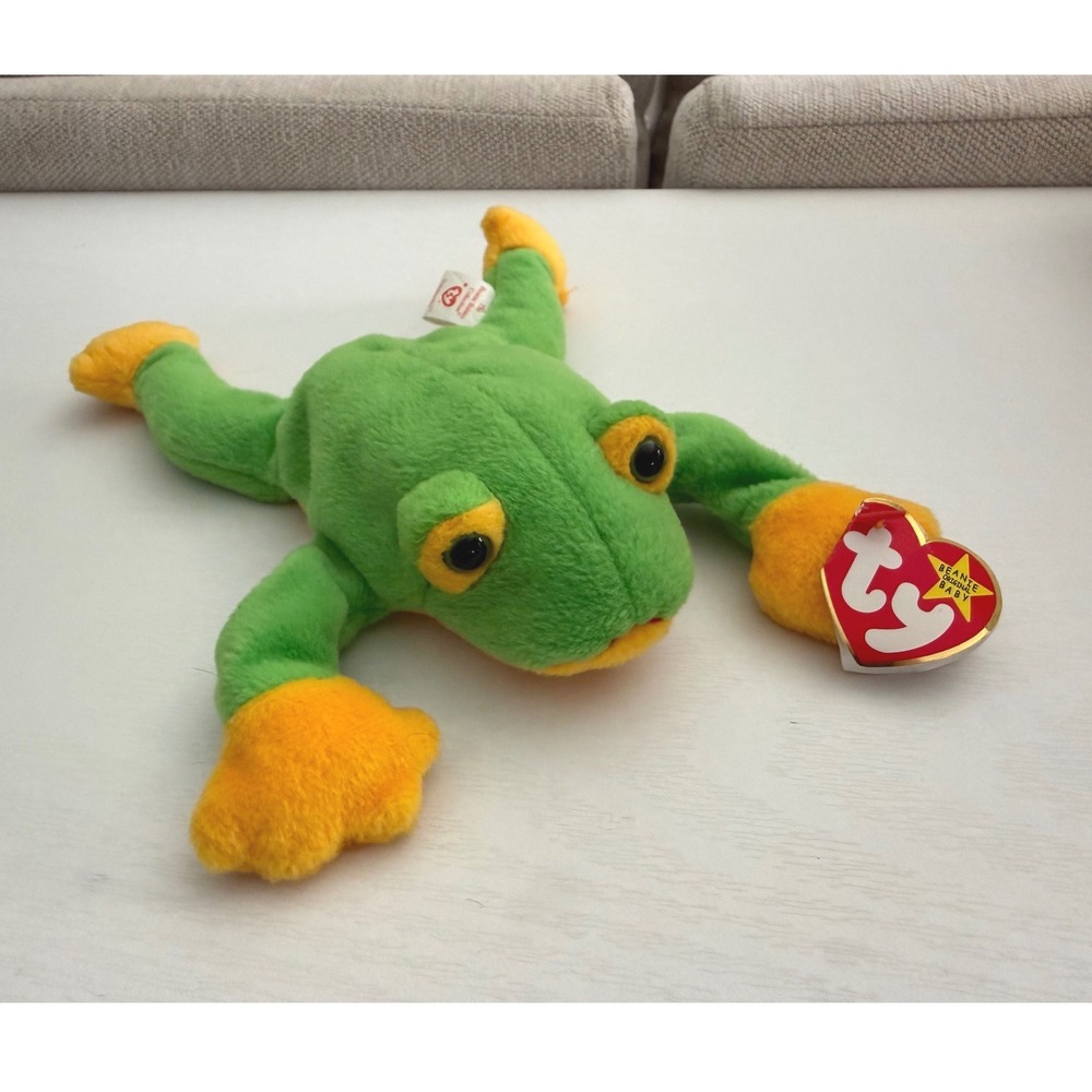 1997 Ty Beanie Baby SMOOCHY the Frog 8"Vintage Stuffed Animal Play Plush Toy